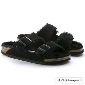 BRAND NEW Birkenstock Arizona Shearling Black Suede